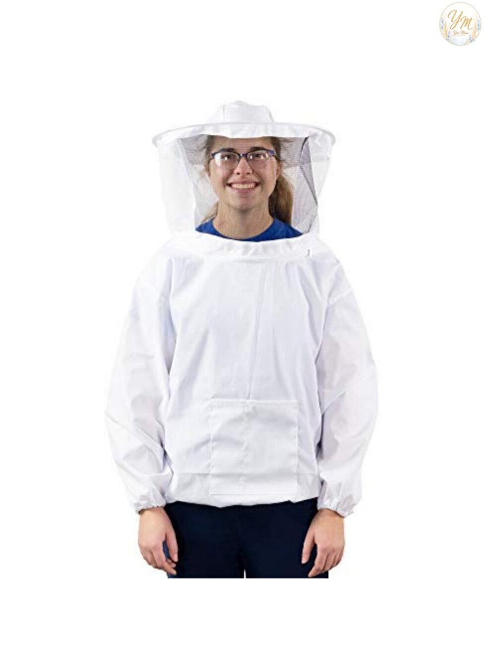 Professional Beekeeping Suit Jacket with Veil, Medium, White